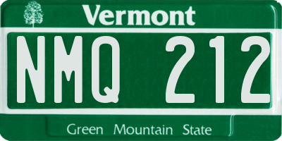 VT license plate NMQ212