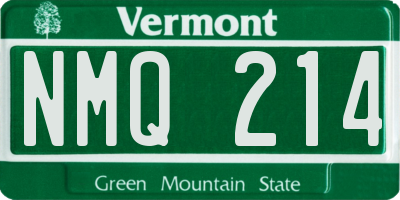 VT license plate NMQ214