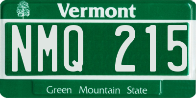 VT license plate NMQ215