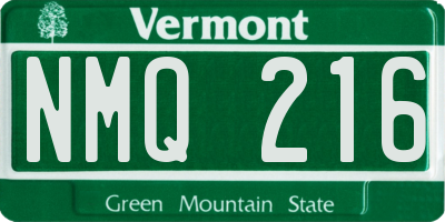 VT license plate NMQ216
