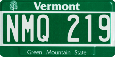 VT license plate NMQ219