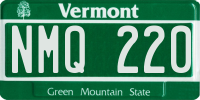 VT license plate NMQ220