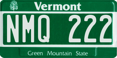 VT license plate NMQ222