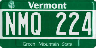 VT license plate NMQ224