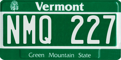 VT license plate NMQ227