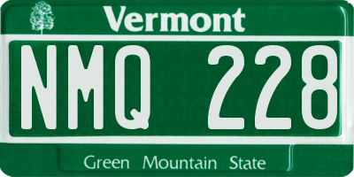 VT license plate NMQ228