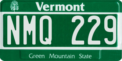 VT license plate NMQ229