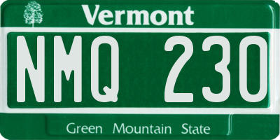 VT license plate NMQ230