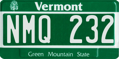 VT license plate NMQ232