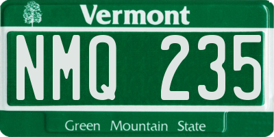 VT license plate NMQ235