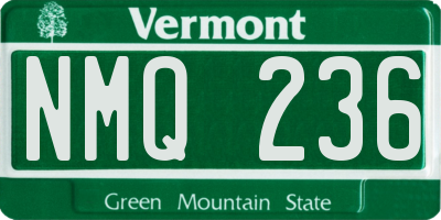 VT license plate NMQ236