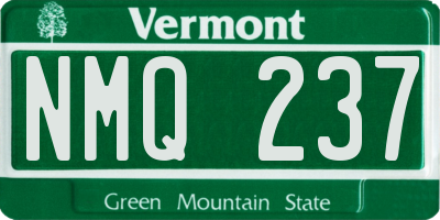 VT license plate NMQ237