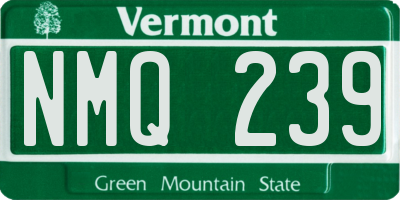 VT license plate NMQ239