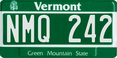 VT license plate NMQ242