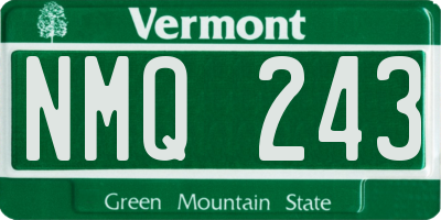 VT license plate NMQ243