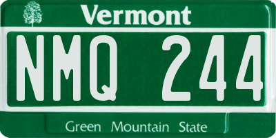 VT license plate NMQ244
