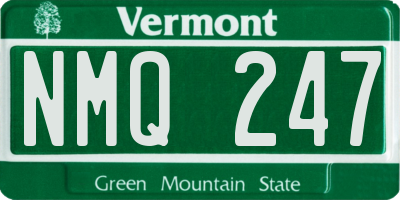 VT license plate NMQ247