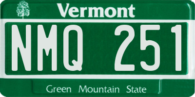 VT license plate NMQ251