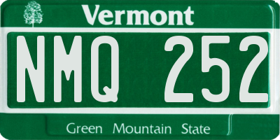 VT license plate NMQ252