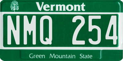 VT license plate NMQ254