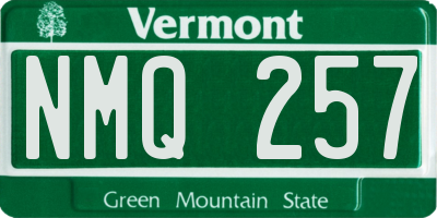 VT license plate NMQ257