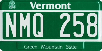 VT license plate NMQ258