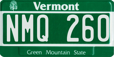 VT license plate NMQ260