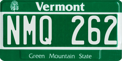 VT license plate NMQ262