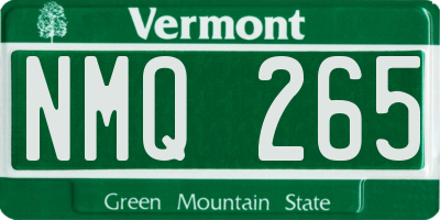 VT license plate NMQ265