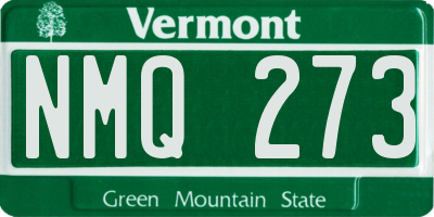 VT license plate NMQ273