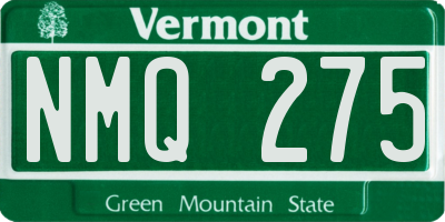 VT license plate NMQ275