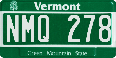 VT license plate NMQ278