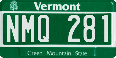VT license plate NMQ281