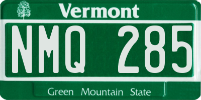 VT license plate NMQ285