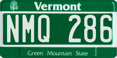VT license plate NMQ286