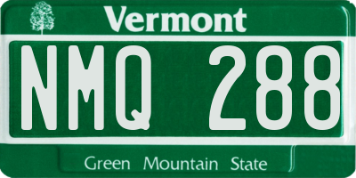 VT license plate NMQ288