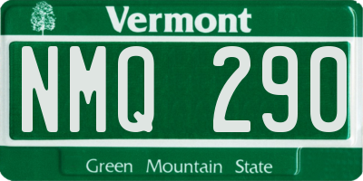 VT license plate NMQ290