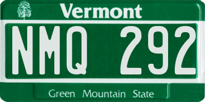 VT license plate NMQ292