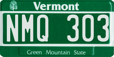 VT license plate NMQ303