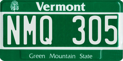 VT license plate NMQ305