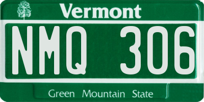 VT license plate NMQ306