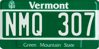 VT license plate NMQ307