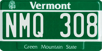 VT license plate NMQ308