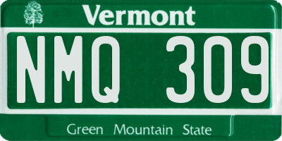 VT license plate NMQ309