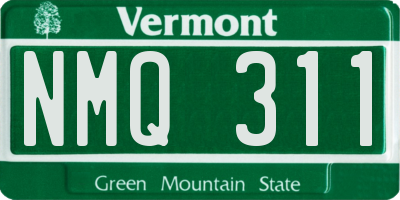 VT license plate NMQ311