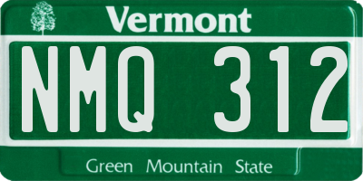 VT license plate NMQ312