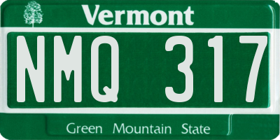 VT license plate NMQ317