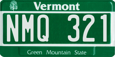VT license plate NMQ321