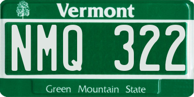 VT license plate NMQ322