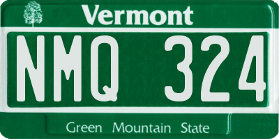 VT license plate NMQ324